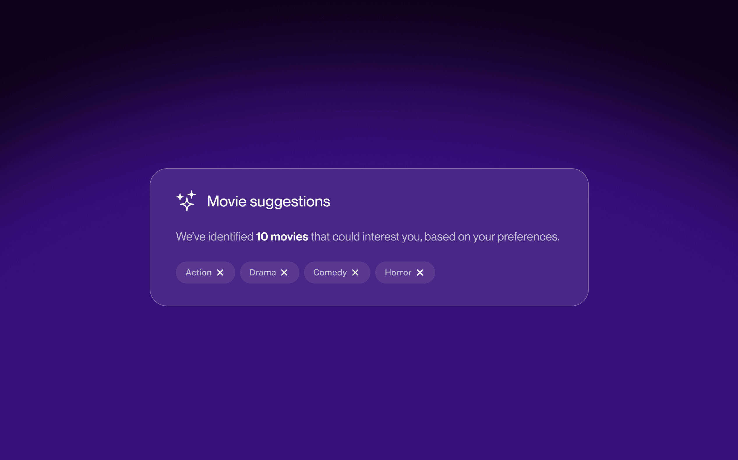 UX & AI article - Screen "movie suggestion" Screen "movie suggestion"