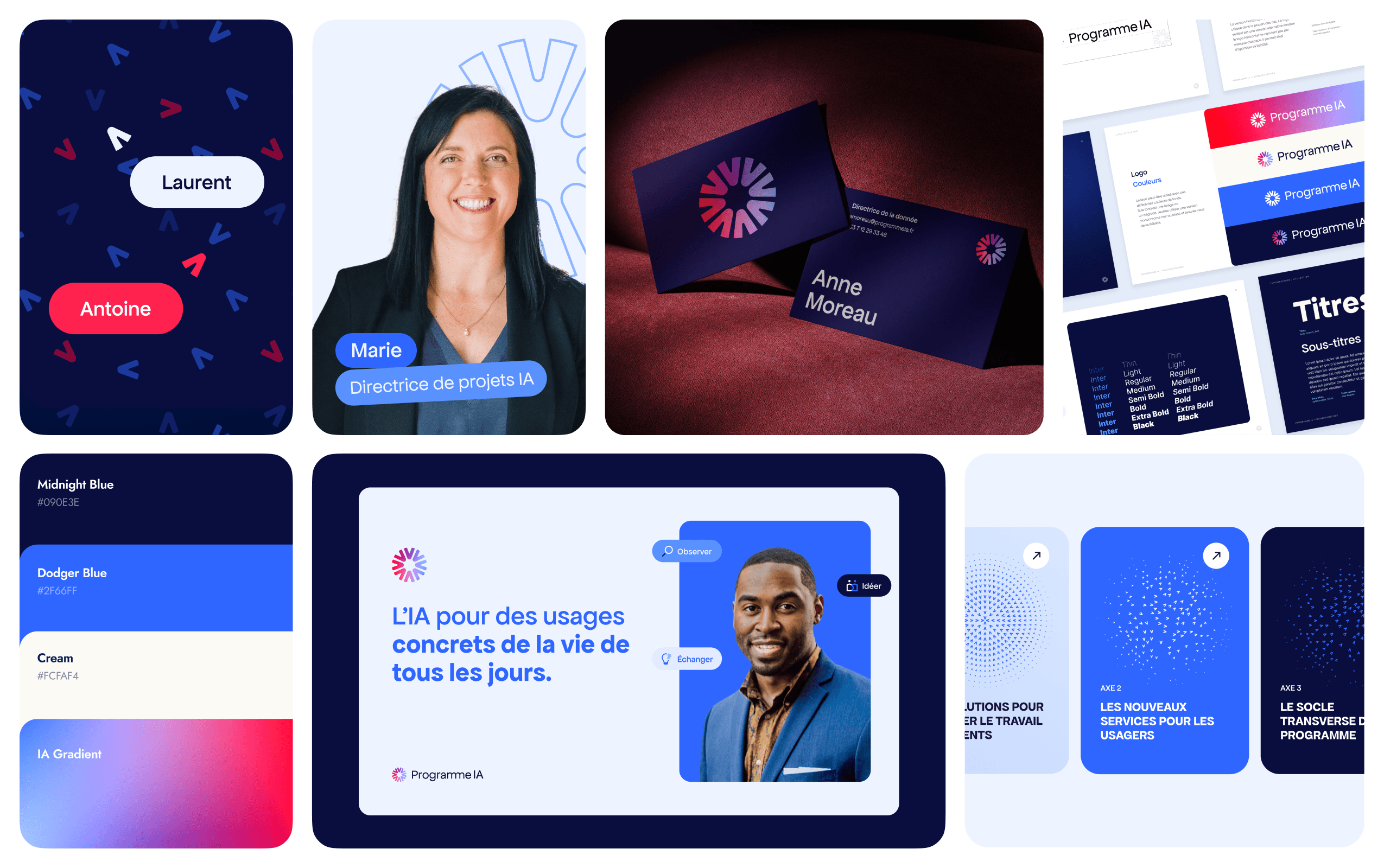 Programme IA Région IdF - Bento de plusieurs écrans de l'intranet