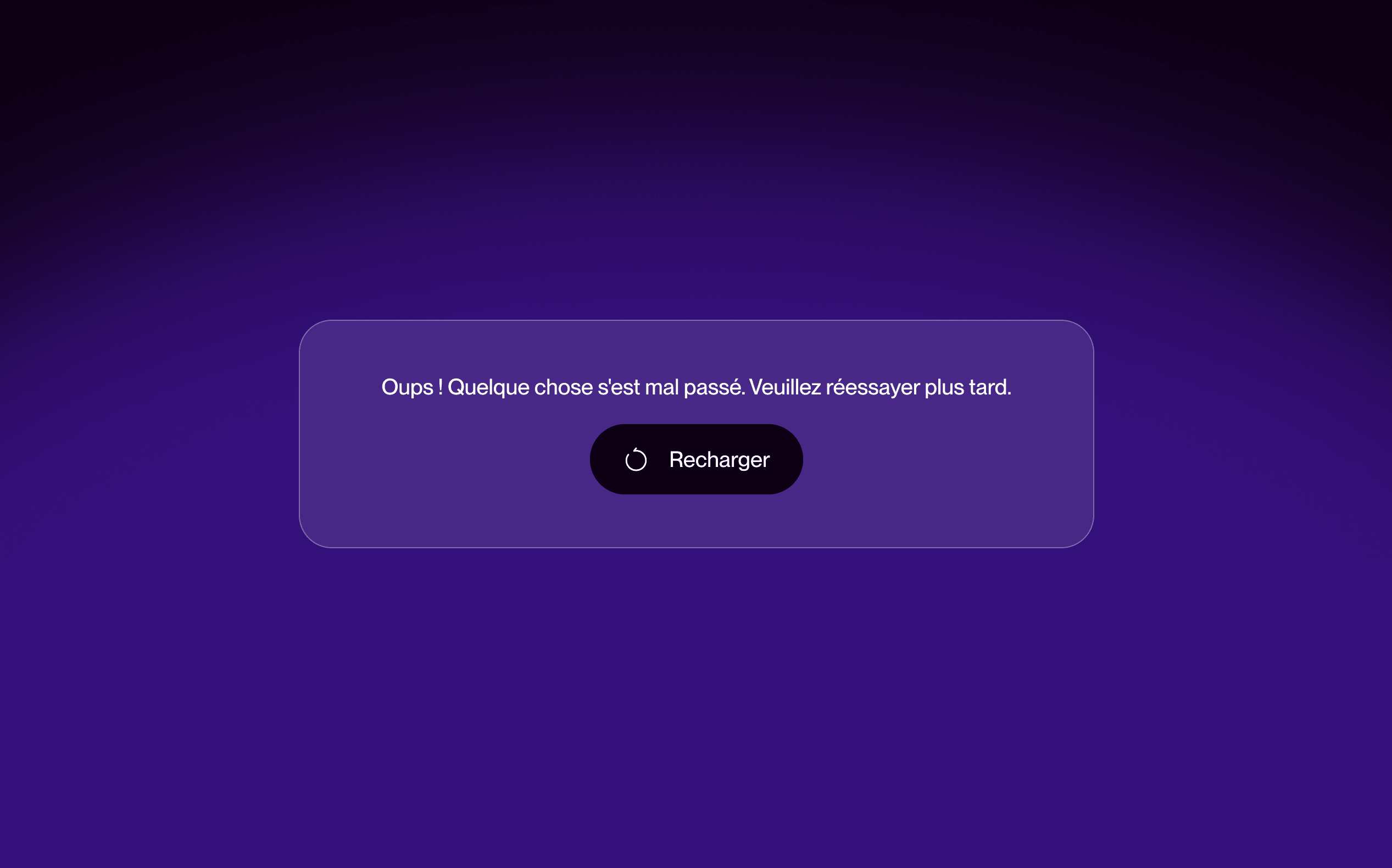Article UX & IA - Ecran d'erreur Exemple d'écran d'erreur