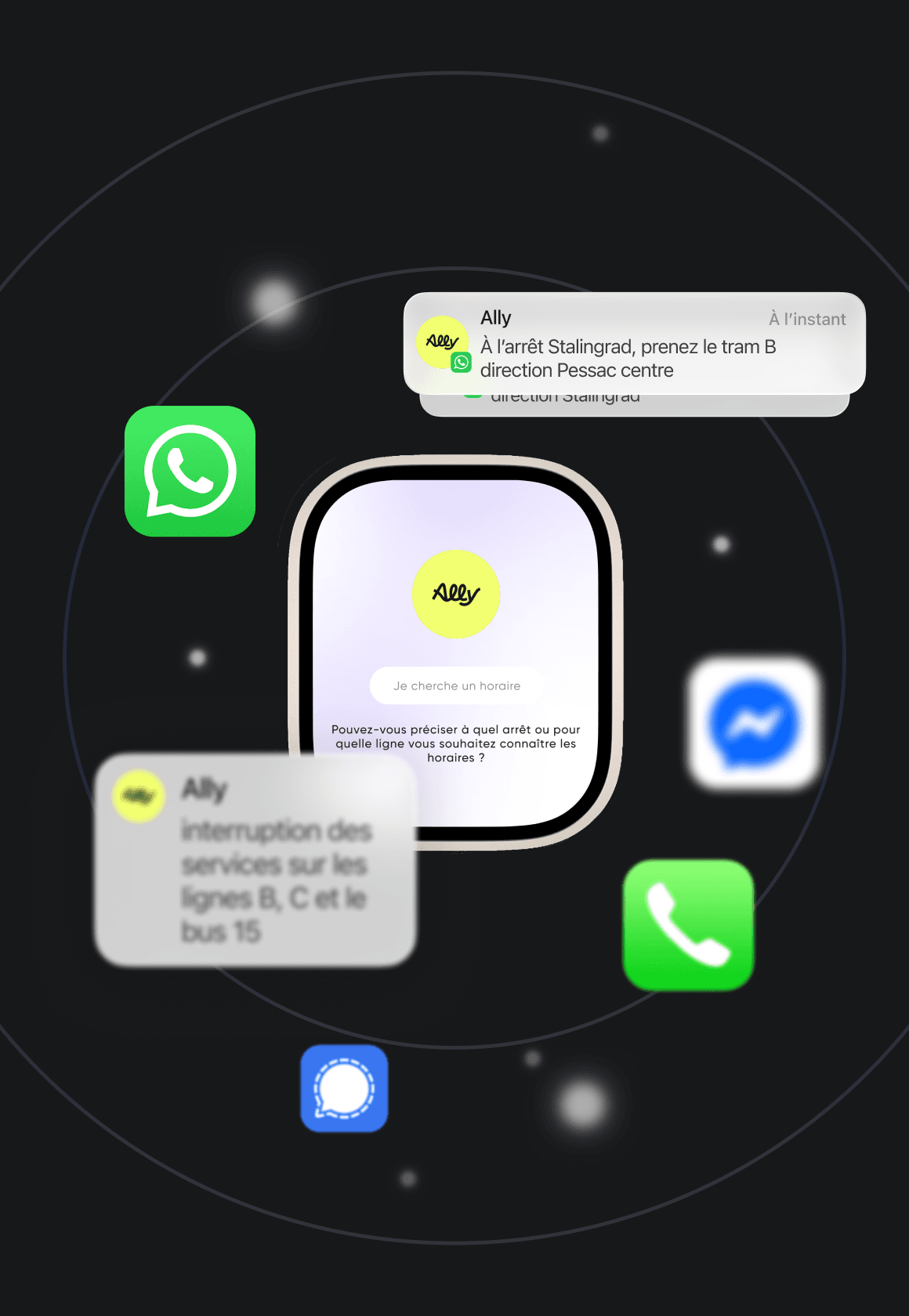 Ally - Visual 2 Apps that orbit around Ally