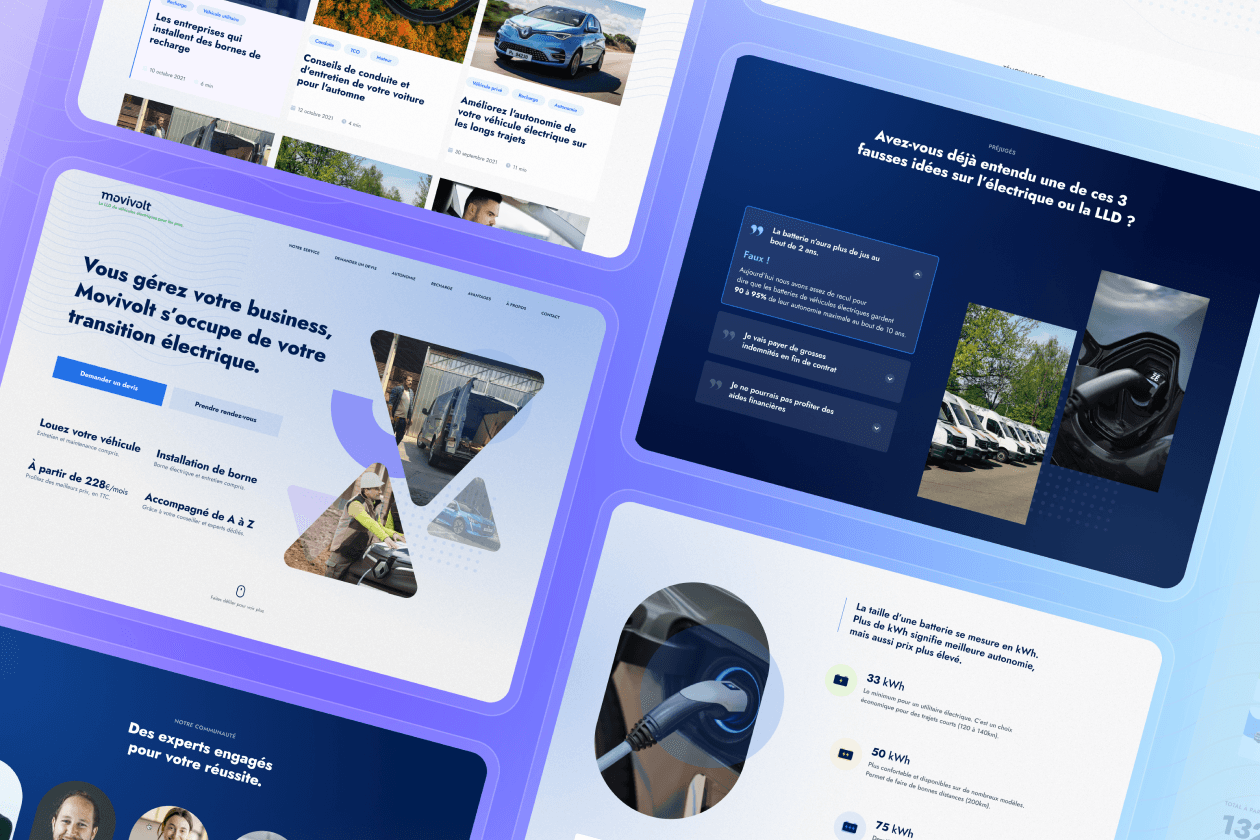 Interface du site Movivolt