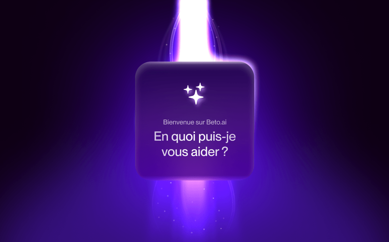 Article UX & IA - Image principale Image générée par une IA - "Bienvenue sur beta.ai, en quoi puis-je vous aider ?"