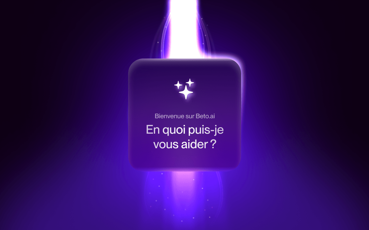 Article UX & IA - Image principale Image générée par une IA - "Bienvenue sur beta.ai, en quoi puis-je vous aider ?"
